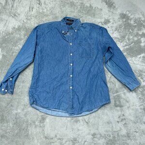 Vintage Tommy Hilfiger Golf Medium Blue Button-Up Shirt 6673
